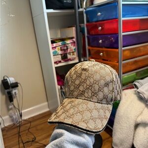 Gucci Beige Monogram Baseball Cap